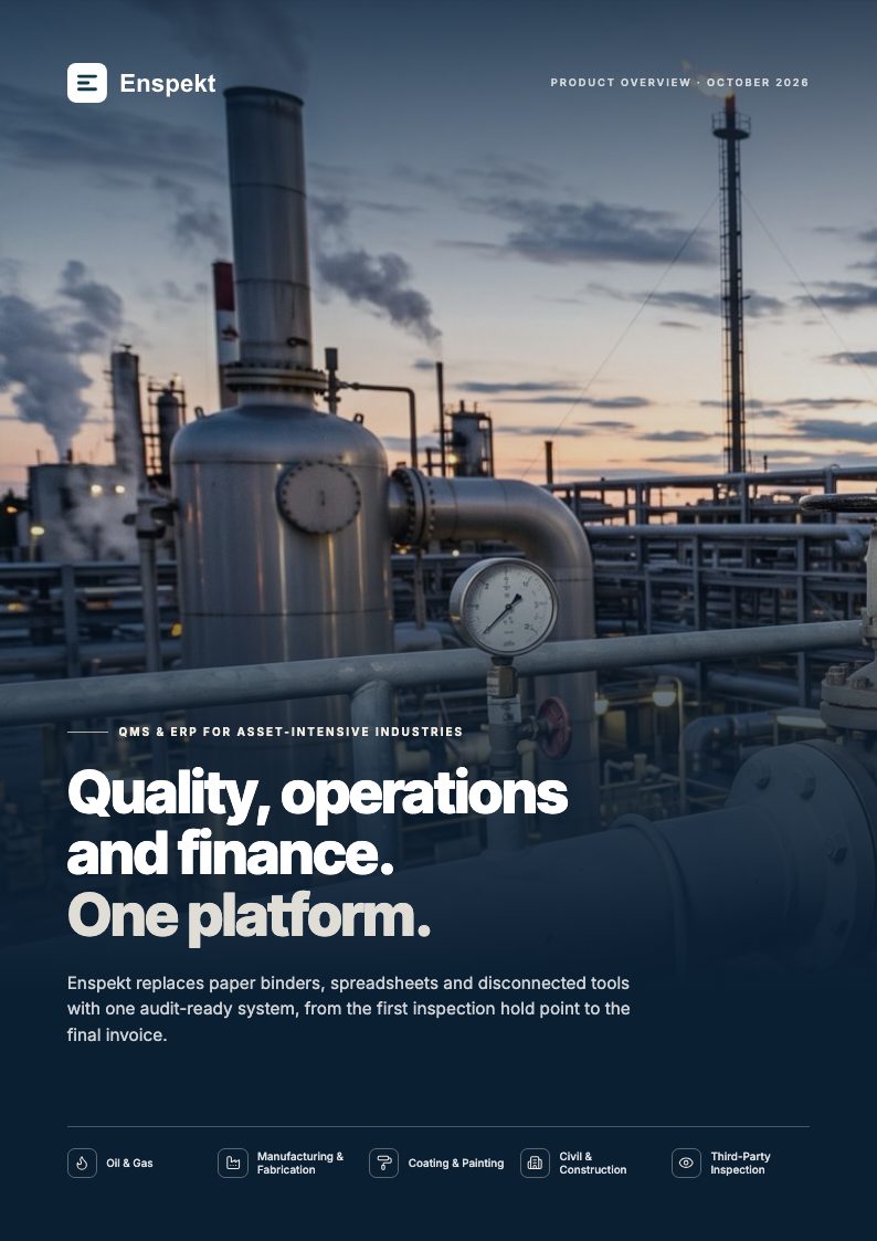Cover of the Enspekt product overview brochure