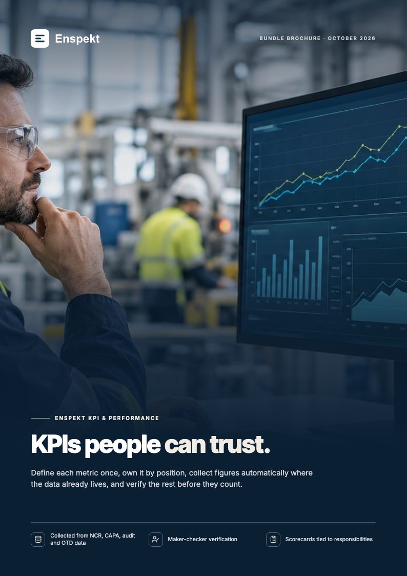 Cover of the Enspekt KPI & Performance brochure