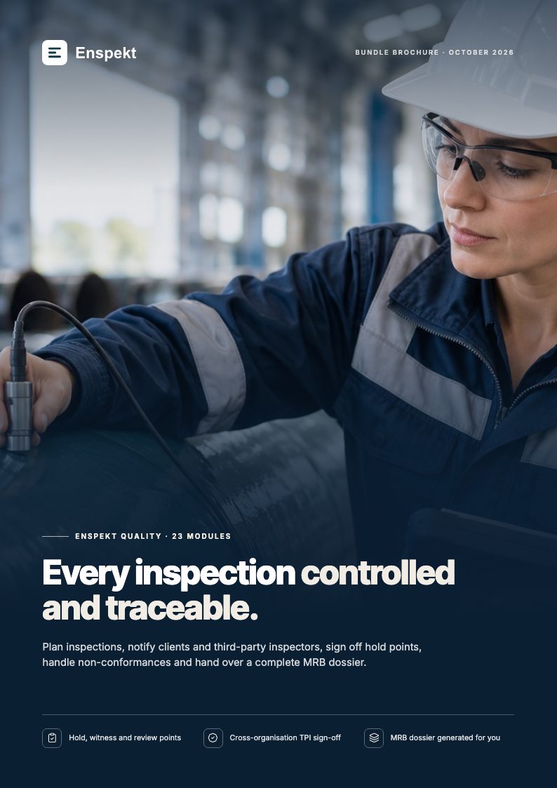 Cover of the Enspekt Quality brochure