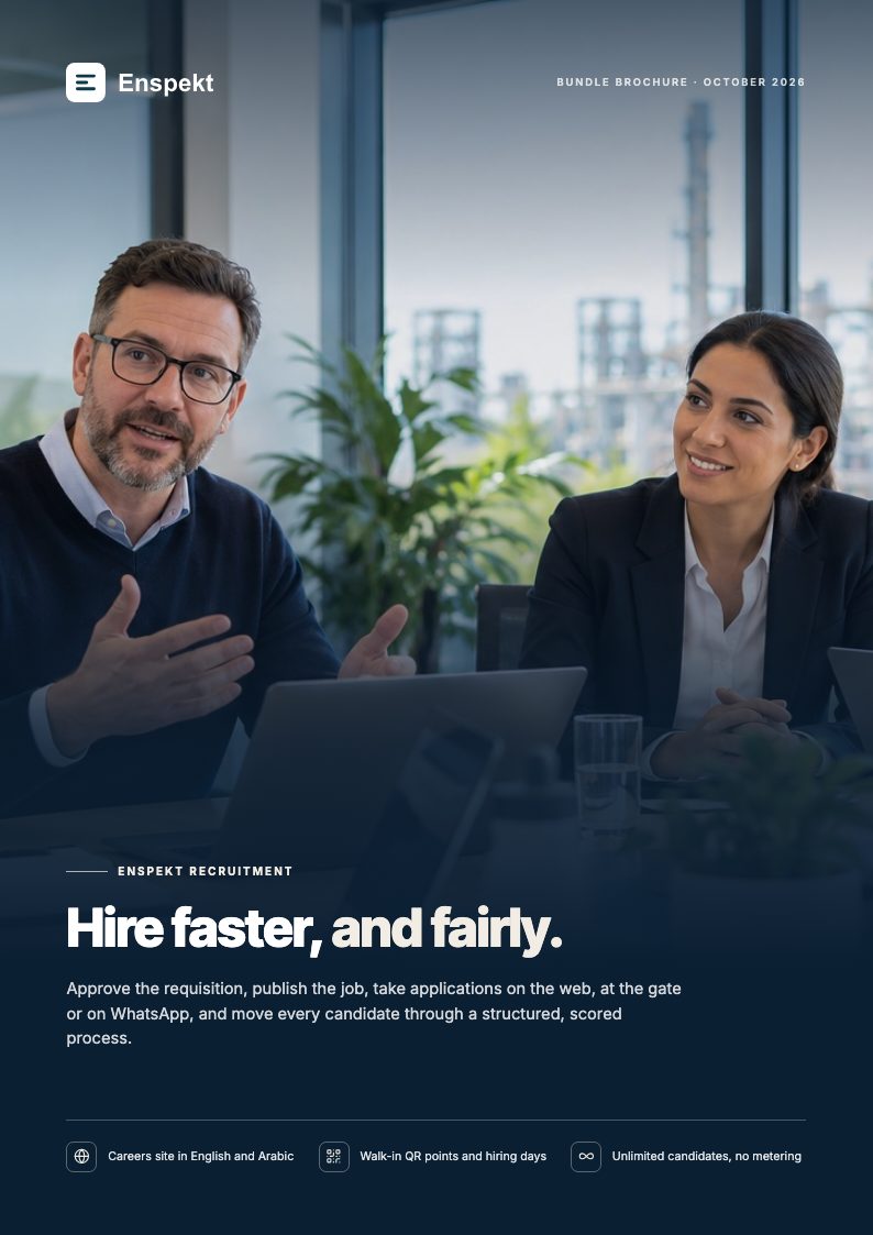 Cover of the Enspekt Recruitment brochure